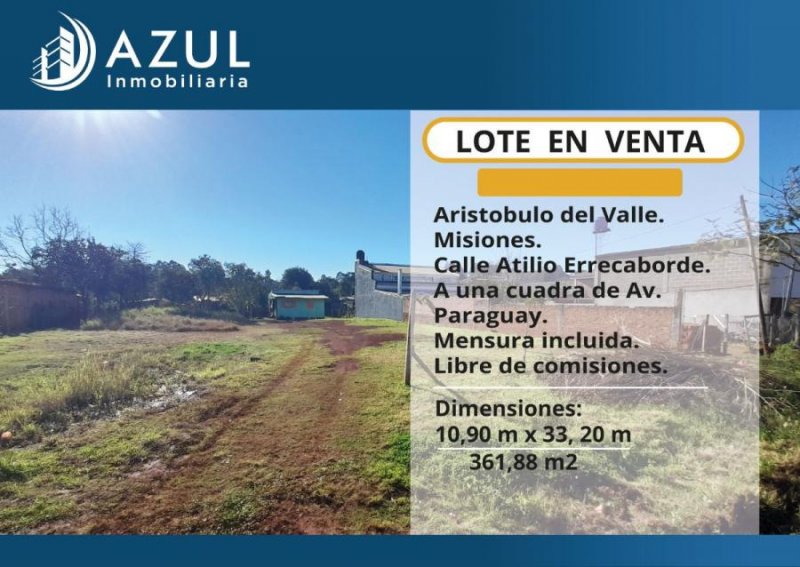 Terreno en Venta en  Aristobulo del Valle, Misiones