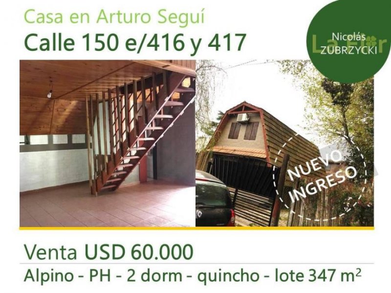 Casa en Venta en  Arturo Seguí, Buenos Aires