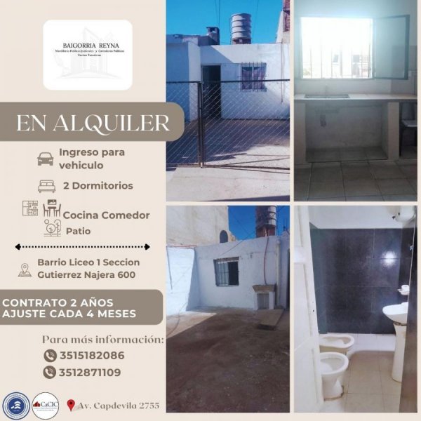 Foto Casa en Alquiler en LICEO 1 SECCION, Cordoba, Córdoba - $ 300.000 - CAA118651 - BienesOnLine