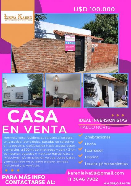 Casa en Venta en Haedo norte Haedo norte, Buenos Aires