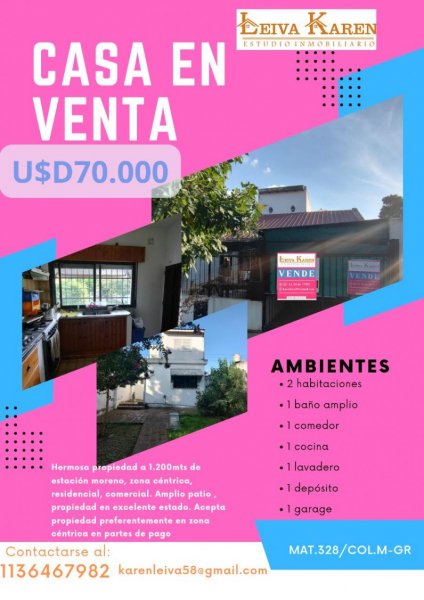 Casa en Venta en  Moreno sur, Buenos Aires